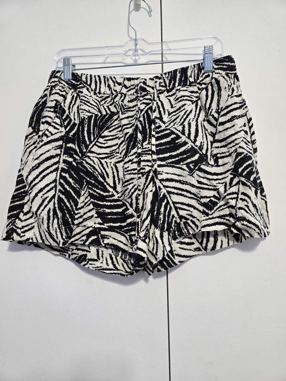 Cynthia Rowley 100% Linen Tropical Leaf Print Shorts Size Large